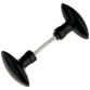 Bouton double olive aluminium noir carré de 6 mm