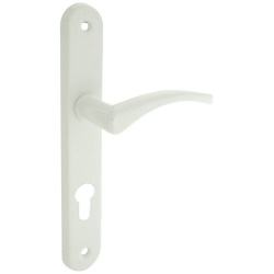 Poignée de porte - Absolu - sur plaque - entraxe 195 mm - clé cylindre - fi