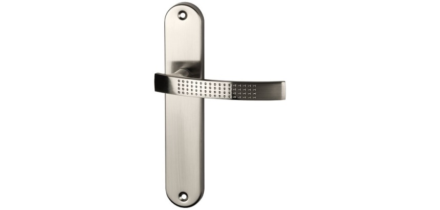 Poignée de porte intérieur - Audace - sur plaque - entraxe 195 mm - finitio