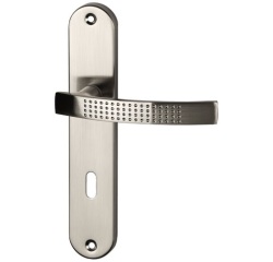 Poignée de porte intérieur - Audace  - sur plaque - entraxe 195 mm - clé en