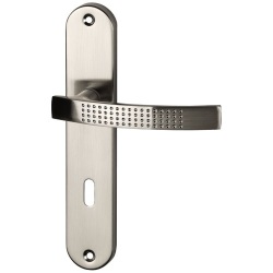 Poignée de porte intérieur - Audace  - sur plaque - entraxe 195 mm - clé en