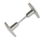 Bouton double de porte extérieur - Chantier - carré de 6 mm - gris poli