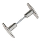 Bouton double de porte extérieur - Chantier - carré de 6 mm - gris poli