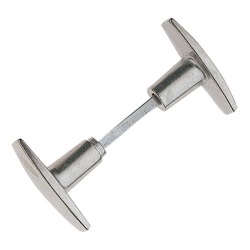 Bouton double de porte extérieur - Chantier - carré de 6 mm - gris poli