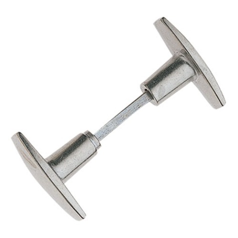 Bouton double de porte extérieur - Chantier - carré de 6 mm - gris poli