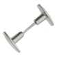 Bouton double de porte extérieur - Chantier - carré de 6 mm - gris poli