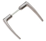 Béquille double de porte extérieur - Chantier - carré de 6 mm - alu poli