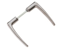 Béquille double de porte extérieur - Chantier - carré de 6 mm - alu poli