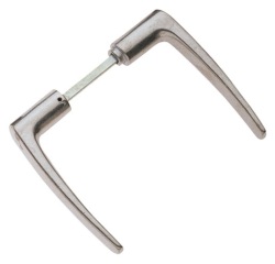 Béquille double de porte extérieur - Chantier - carré de 6 mm - alu poli