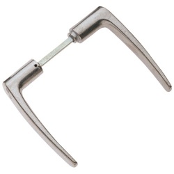 Béquille double de porte extérieur - Chantier - carré de 6 mm - alu poli