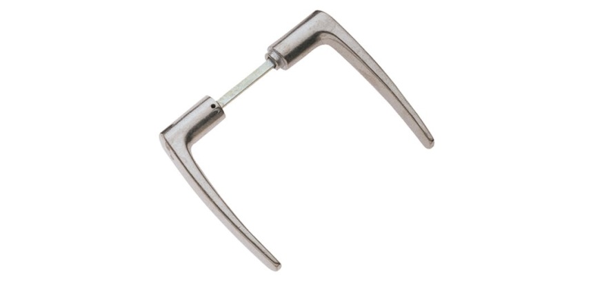 Béquille double de porte extérieur - Chantier - carré de 6 mm - alu poli