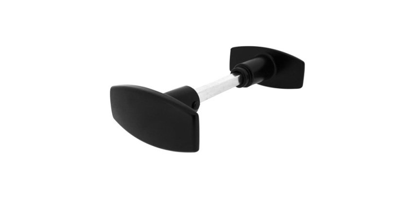 Bouton double de porte extérieur - Chantier - carré de 6 mm - noir