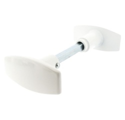 Bouton double de porte extérieur - Chantier - carré de 6 mm - blanc