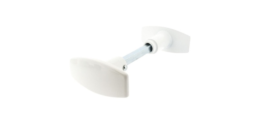 Bouton double de porte extérieur - Chantier - carré de 6 mm - blanc