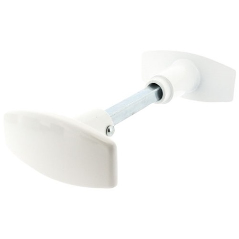 Bouton double de porte extérieur - Chantier - carré de 6 mm - blanc