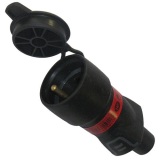 Fiche caoutchouc avec terre 16 A - femelle - avec volet de protection - IP