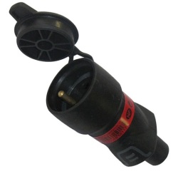 Fiche caoutchouc avec terre 16 A - femelle - avec volet de protection - IP