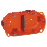 Boite à encastrer - multi-matériaux - Batibox - 2 postes - P : 40 mm -orang