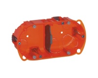 Boite à encastrer - multi-matériaux - Batibox - 2 postes - P : 40 mm -orang