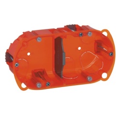 Boite à encastrer - multi-matériaux - Batibox - 2 postes - P : 40 mm -orang