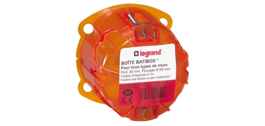 Boîte à encastrer - multimatériaux - Batibox - 1 poste - P: 50 mm - D.67 mm