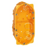 Boite à encastrer - cloisons sèches - Batobox - 2 postes - P : 40 mm - jaun