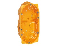 Boite à encastrer - cloisons sèches - Batobox - 2 postes - P : 40 mm - jaun