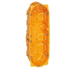 Boite à encastrer - cloisons sèches - Batobox - 3 postes - P : 40 mm - jaun