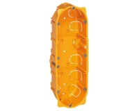 Boite à encastrer - cloisons sèches - Batobox - 3 postes - P : 40 mm - jaun