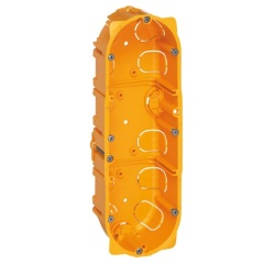 Boite à encastrer - cloisons sèches - Batobox - 3 postes - P : 40 mm - jaun