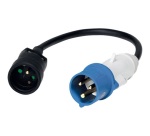 Cordon adaptateur - borne de camping - fiche mâle CEE 17 - fiche femelle 2P
