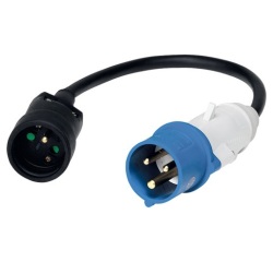 Cordon adaptateur - borne de camping - fiche mâle CEE 17 - fiche femelle 2P