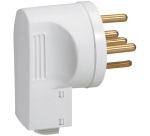 Fiche mâle 3P+N+T 20a coudée blanc 380v blister