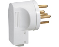 Fiche mâle 3P+N+T 20a coudée blanc 380v blister