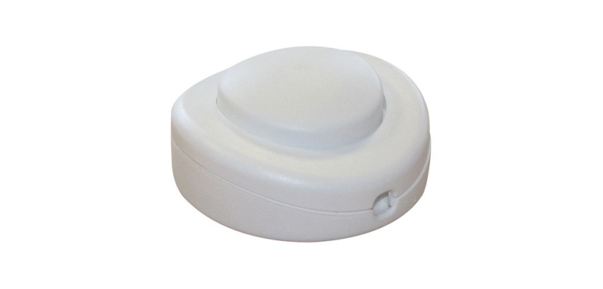 Interrupteur à commande au pied - pour lampe - rond - blanc