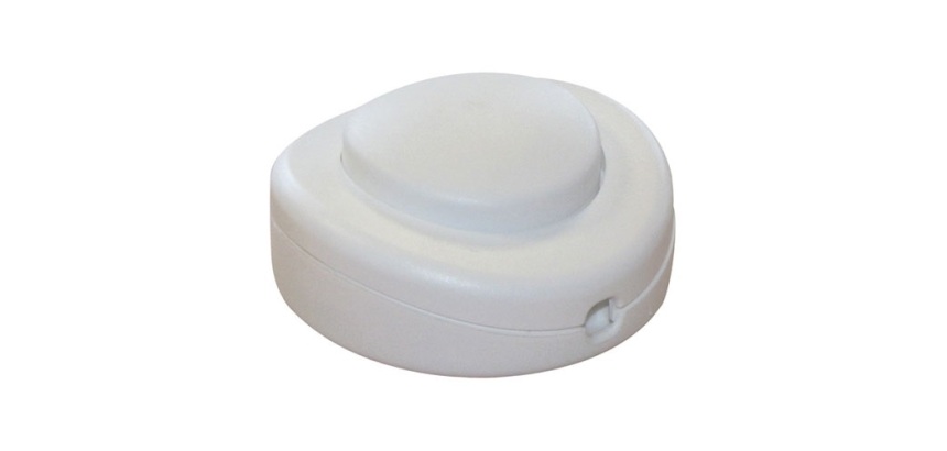 Interrupteur à commande au pied - pour lampe - rond - blanc