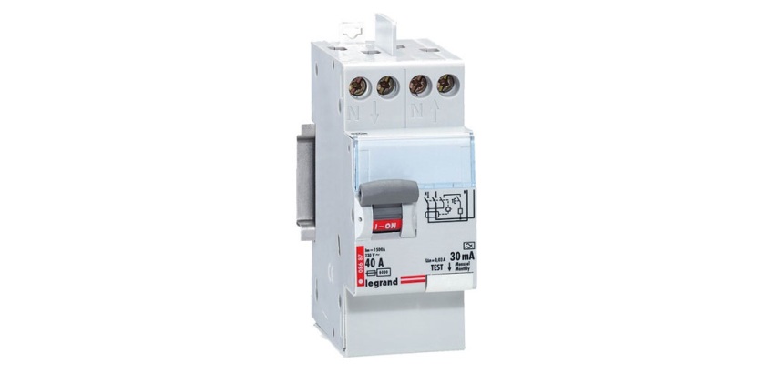 Interrupteur différentiel bipolaire - type A - 30 mA - 40 A- 2 modules - ar