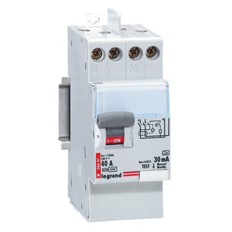 Interrupteur différentiel bipolaire - type A - 30 mA - 40 A- 2 modules - ar