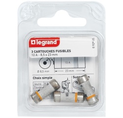 Ensemble de 3 cartouches fusibles - 8.5 x 31.5 mm - 20 A