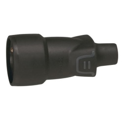 Fiche caoutchouc avec terre 16 A - femelle - sortie droite - IP 44 -noir