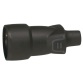 Fiche caoutchouc avec terre 16 A - femelle - sortie droite - IP 44 -noir