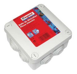 Boîte dérivation 105x105x55 Plexo gris 7 embouts vrac