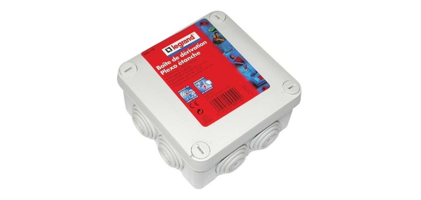 Boîte dérivation 105x105x55 Plexo gris 7 embouts vrac