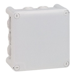 Boîte dérivation 130x130x74 Plexo gris 10 embouts vrac