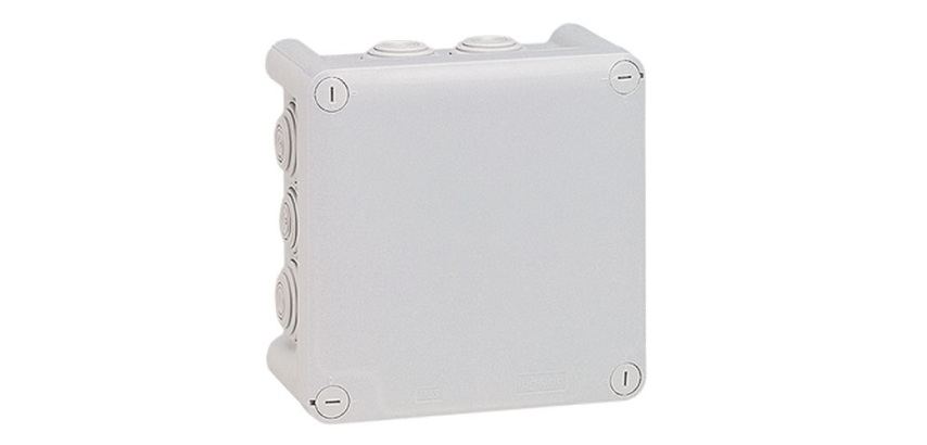Boîte dérivation 130x130x74 Plexo gris 10 embouts vrac