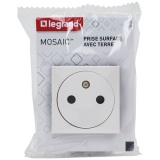 Prise de courant Surface 2P+T - Mosaic - 2 modules - à composer - blanc