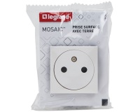 Prise de courant Surface 2P+T - Mosaic - 2 modules - à composer - blanc