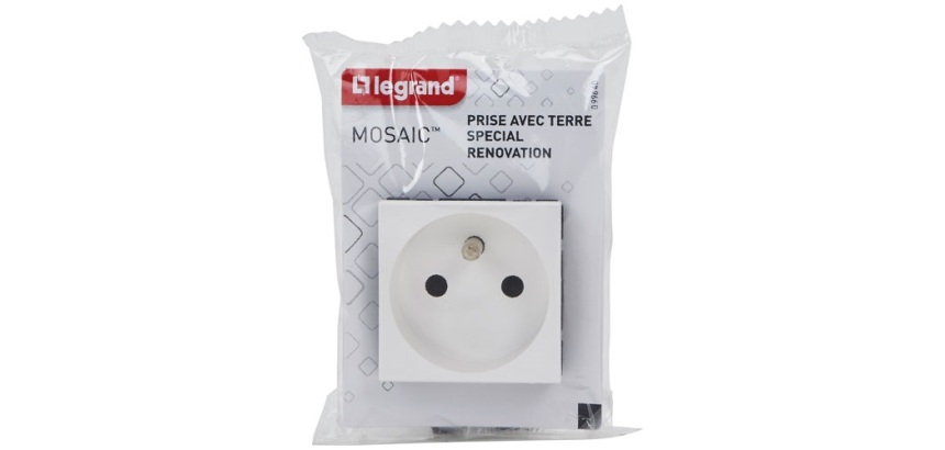 Prise de courant 2P+T - bornes à vis (spécial repiquage) - Mosaic - 2 modul