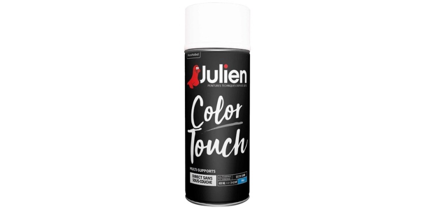 Peinture mate multi-supports Color Touch Julien - Aérosol de 400 ml, blanc mat