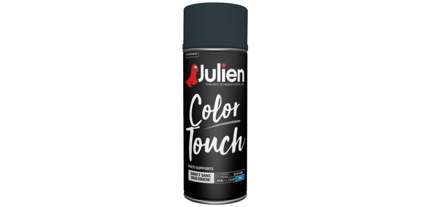 Peinture mate multi-supports Color Touch Julien - Aérosol de 400 ml, noir
